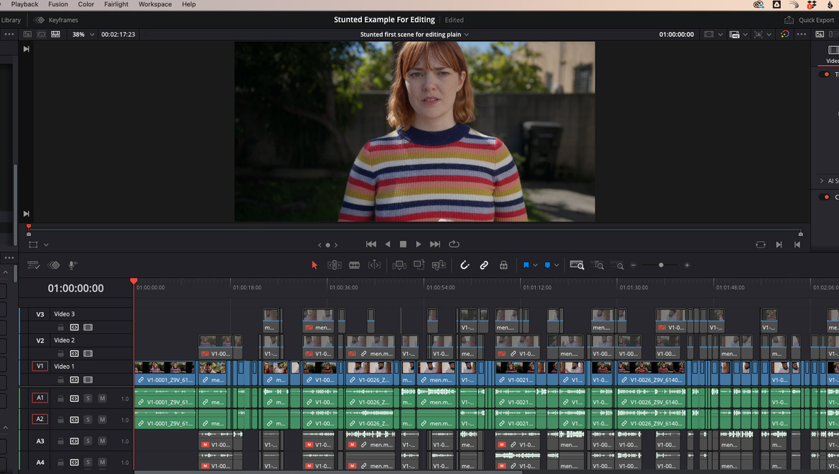 DaVinci Resolve editing timeline